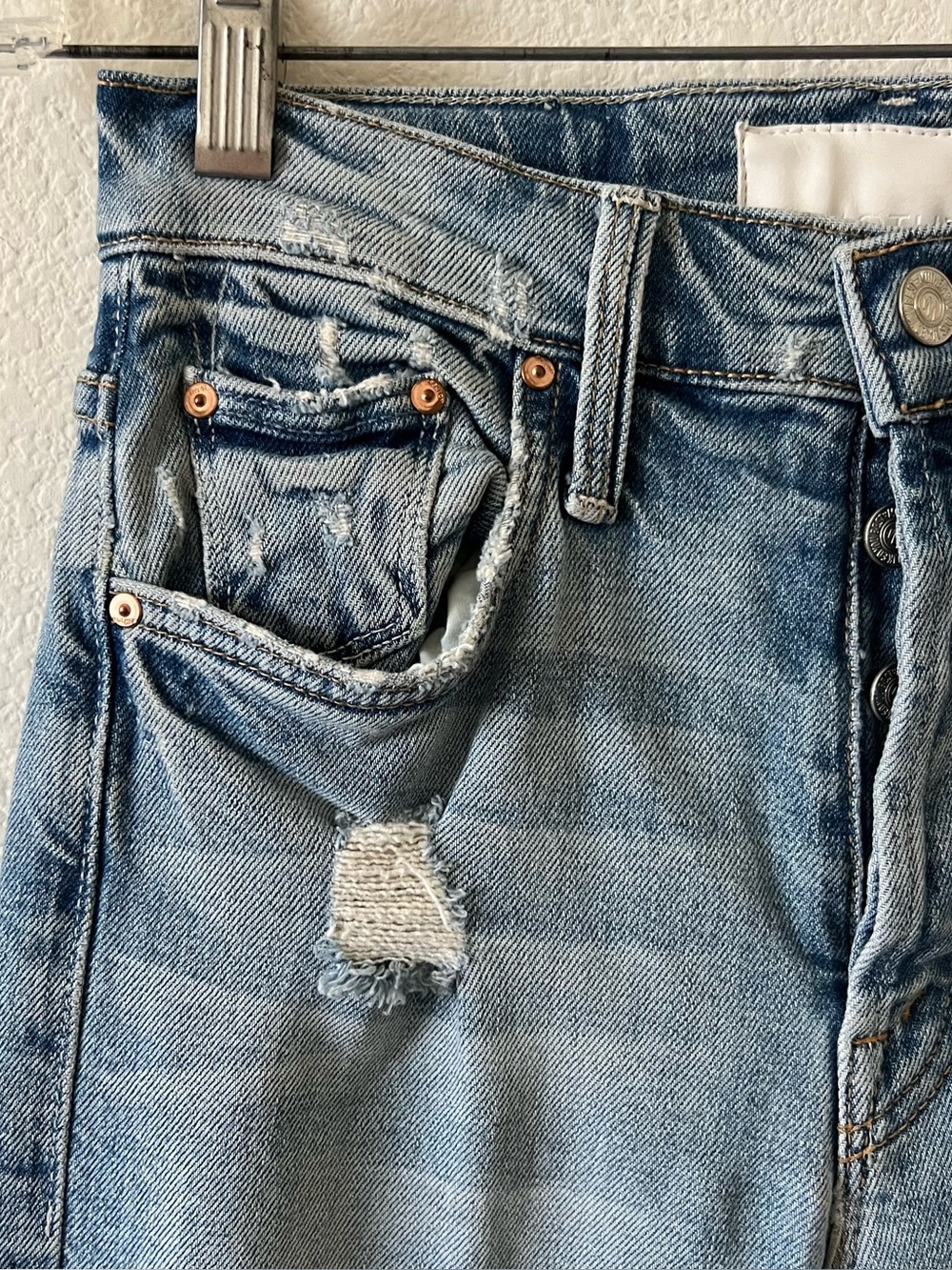 MOTHER Superior The Tomcat Confession Distressed Straight Leg Crop Jeans 24 - Picture 7 of 16